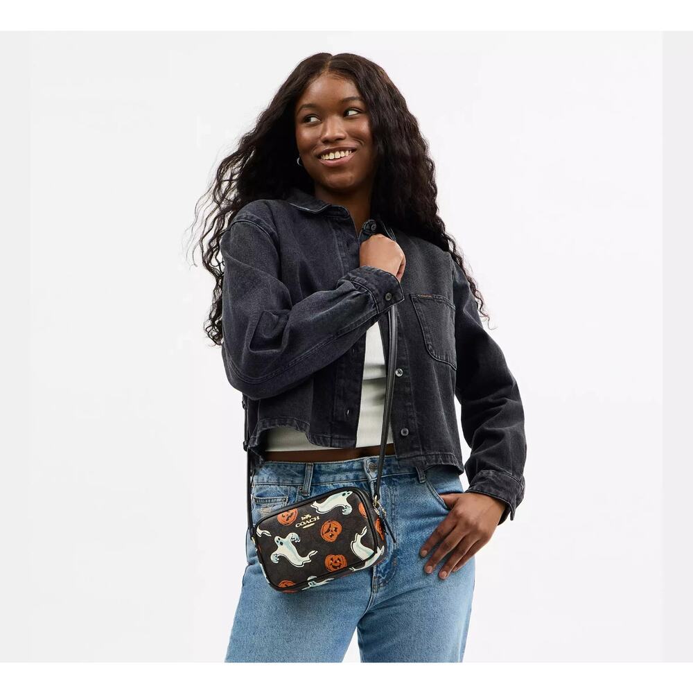 Coach Halloween Mini Jamie Camera Bag with Pumpkin Ghost Print CCF75 NWT NEW - Picture 6 of 15